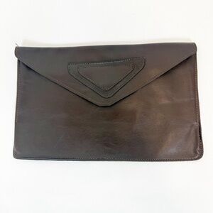 Vintage Brown Genuine Leather Clutch Purse Envelope Style Uruguay